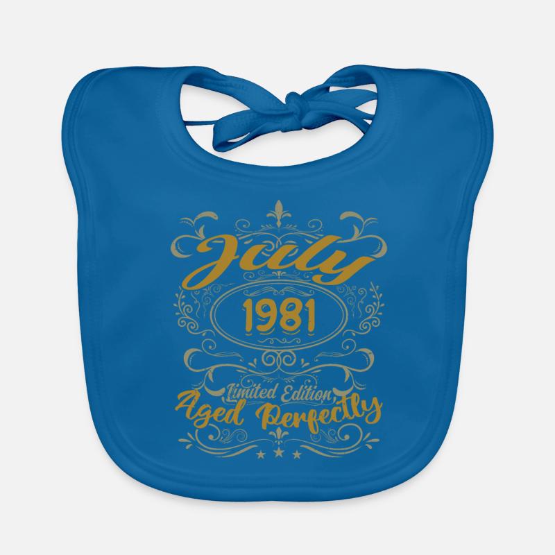 July 1981 Birthday July 1981 Gift 1981 Organic Baby Bibs