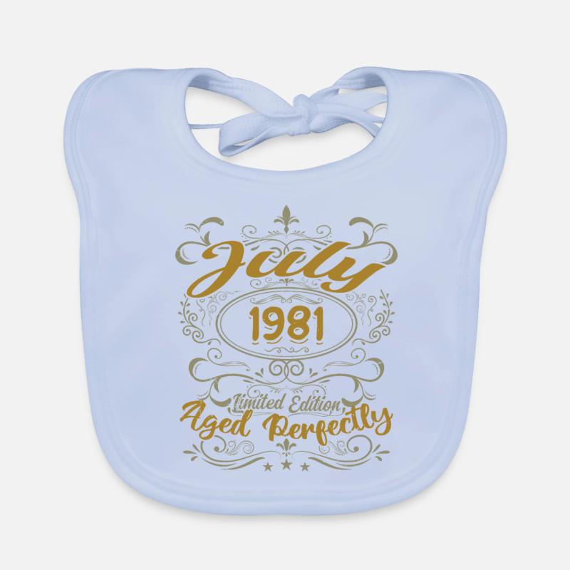 July 1981 Birthday July 1981 Gift 1981 Organic Baby Bibs