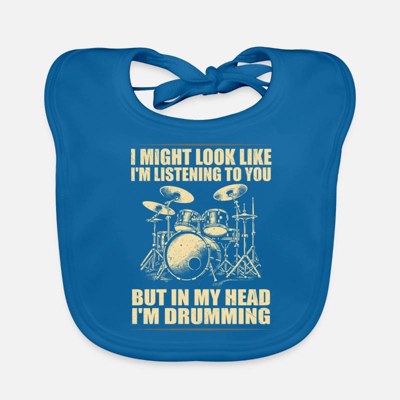 Batteur Drummer Drums Drumsticks Drumming Bavoir bio Bébé