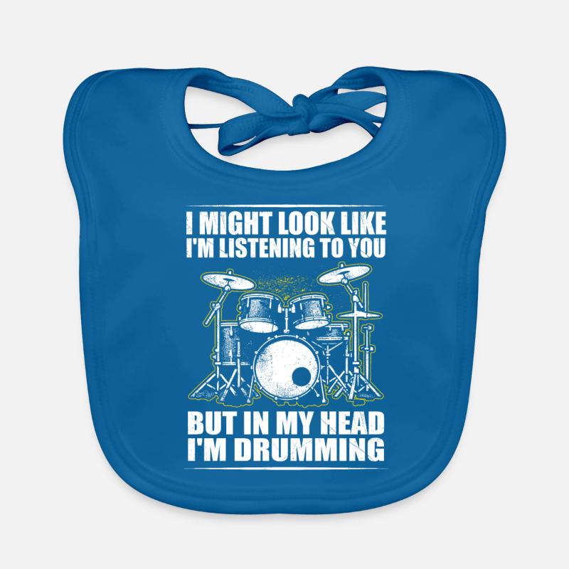 Batteur Drummer Drums Drumsticks Drumming Bavoir bio Bébé