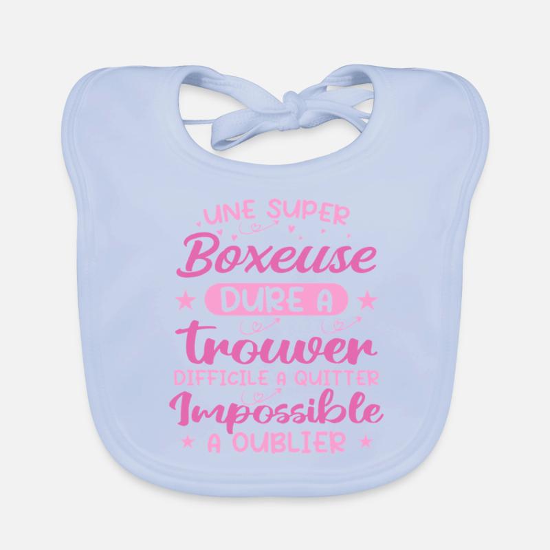 Une Super Boxeuse - Cadeau boxeuse Bavoir bio Bébé