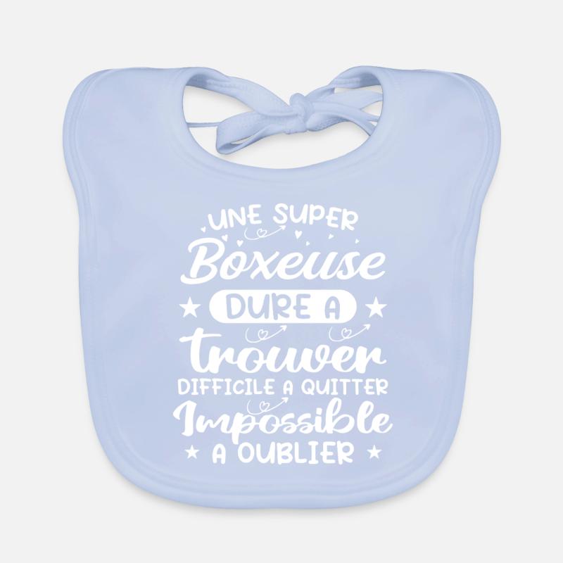 Une Super Boxeuse - Cadeau boxeuse Bavoir bio Bébé
