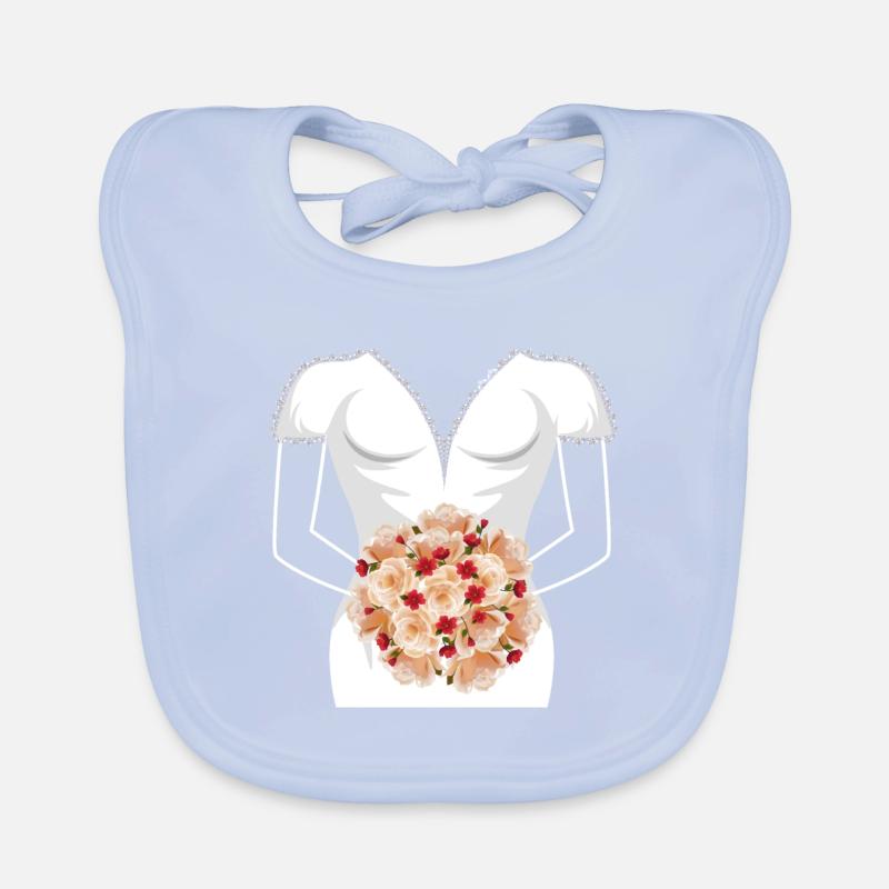 Conception de douche nuptiale de robe de mariée pour la mariée Bavoir bio Bébé