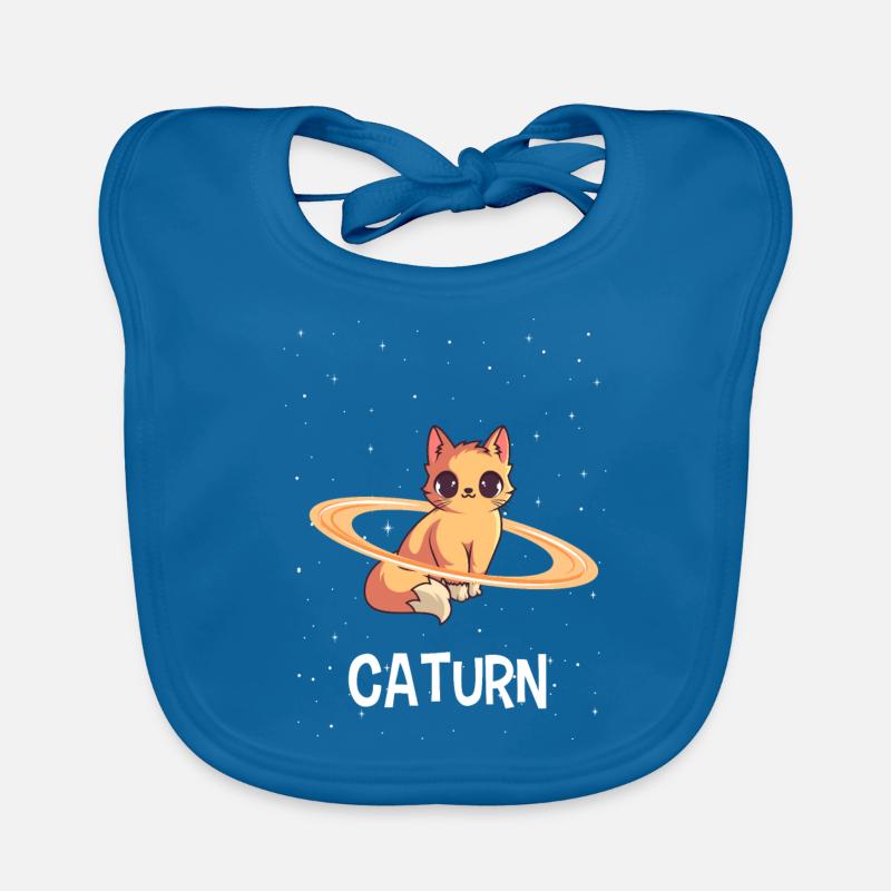 Chat dans l'espace Caturn Bavoir bio Bébé