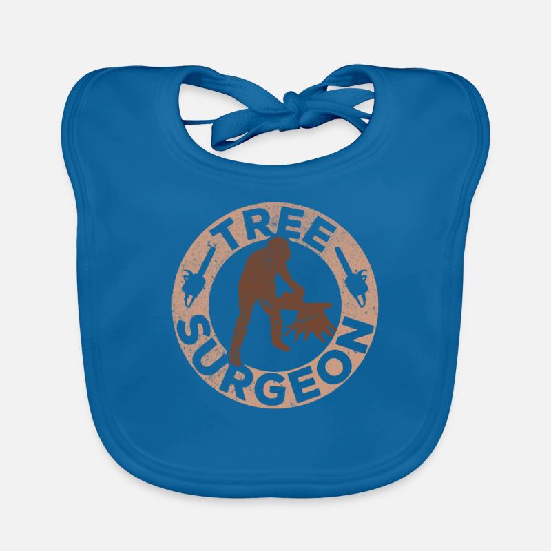 Tree Climbing Arborist Arborist Tree Climber - Organic Baby Bibs - peacock-blue