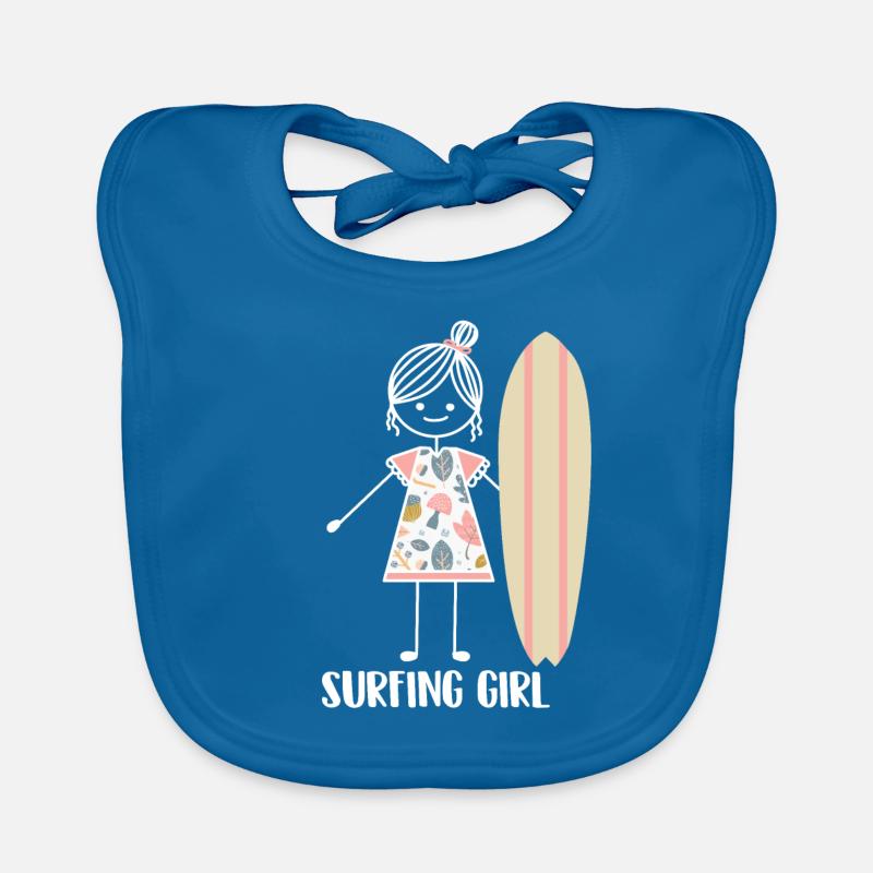 Surf Surfer Surfer - Bavoir bio Bébé - bleu paon