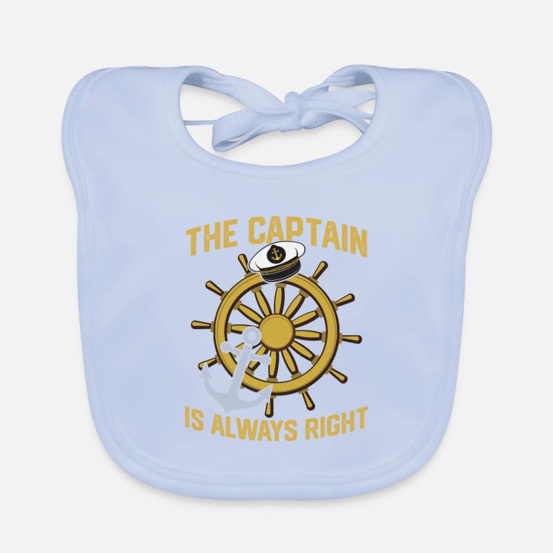 Team Captain Sailing Symbol Baby Bio-Lätzchen