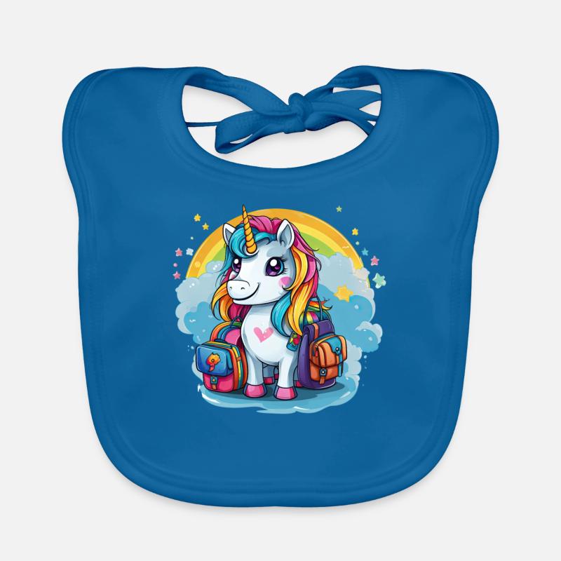 Einhorn Schulkind Einschulung Mädchen Geschenk Baby Bio-Lätzchen