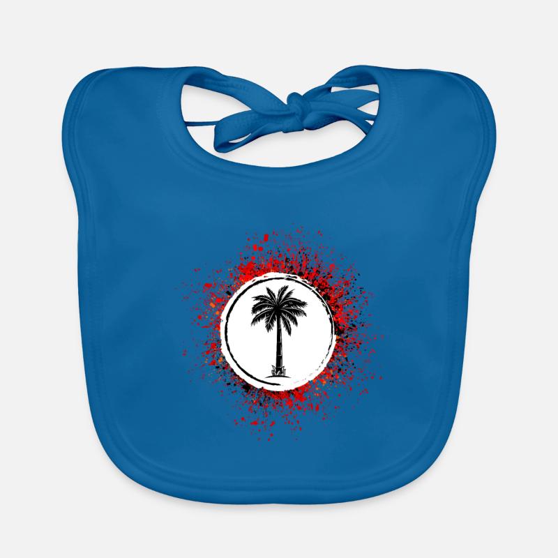 Palm Tree Icon Organic Baby Bibs