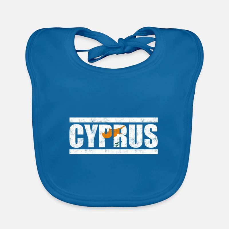 Chypre - Bavoir bio Bébé - bleu paon