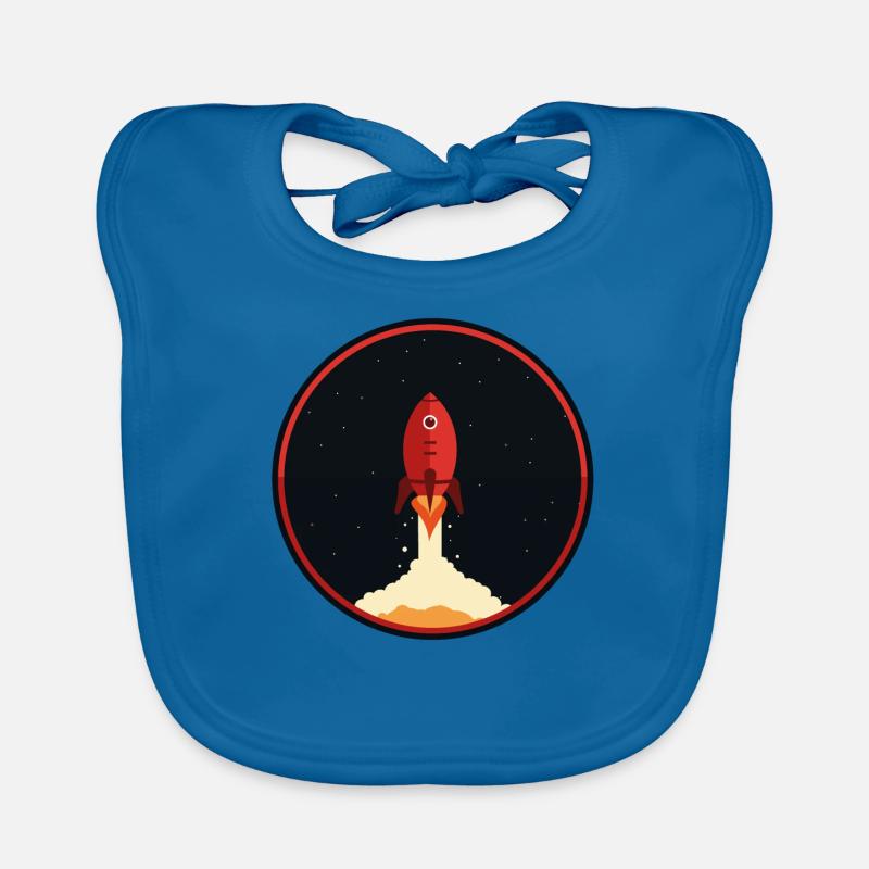 Fusée vers la lune Univers astrologie Bavoir bio Bébé