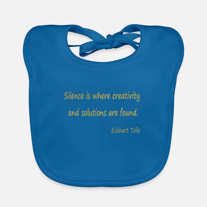 Silence and Creativity - Organic Baby Bibs - peacock-blue
