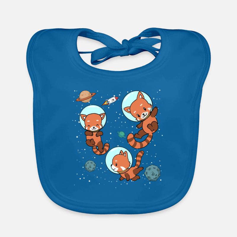 Red Panda Astronaut Space Spaceflight Gift Organic Baby Bibs