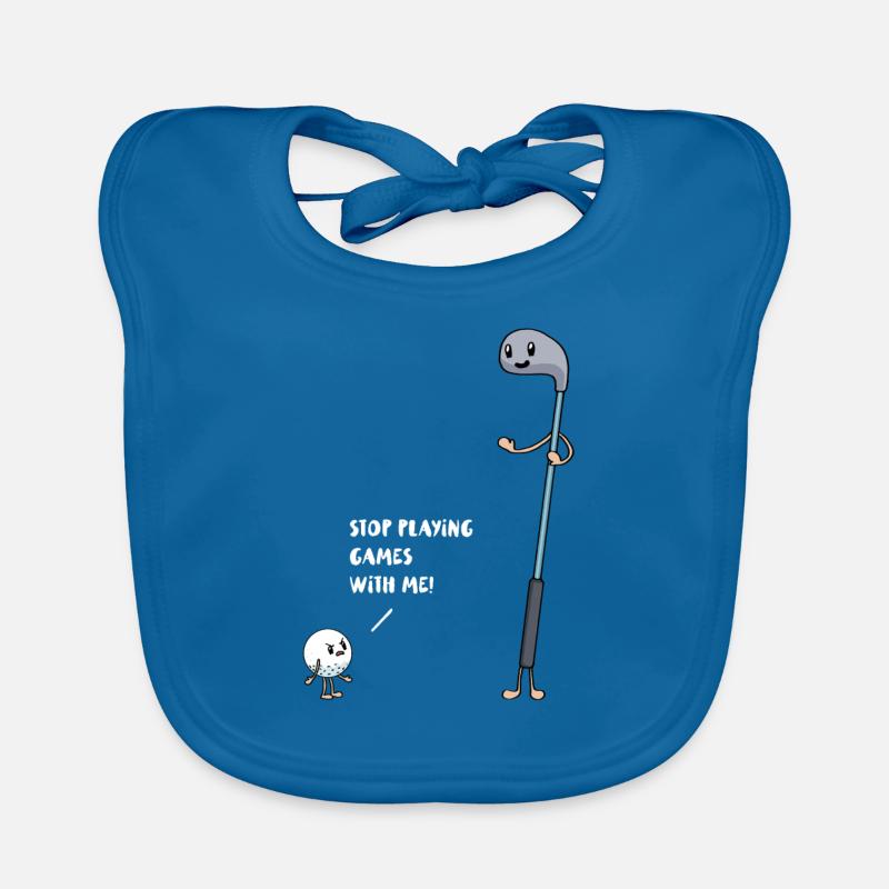Golf vs Ball Stop Playing Games with me! Golfer - Baby Bio-Lätzchen - Pfauenblau