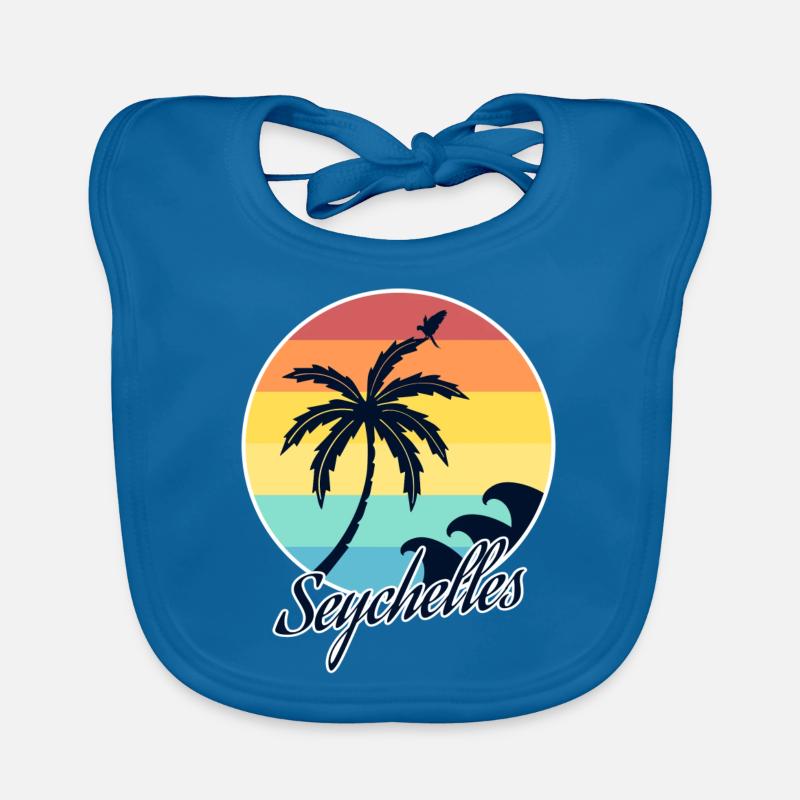 seychelles - Bavoir bio Bébé - bleu paon