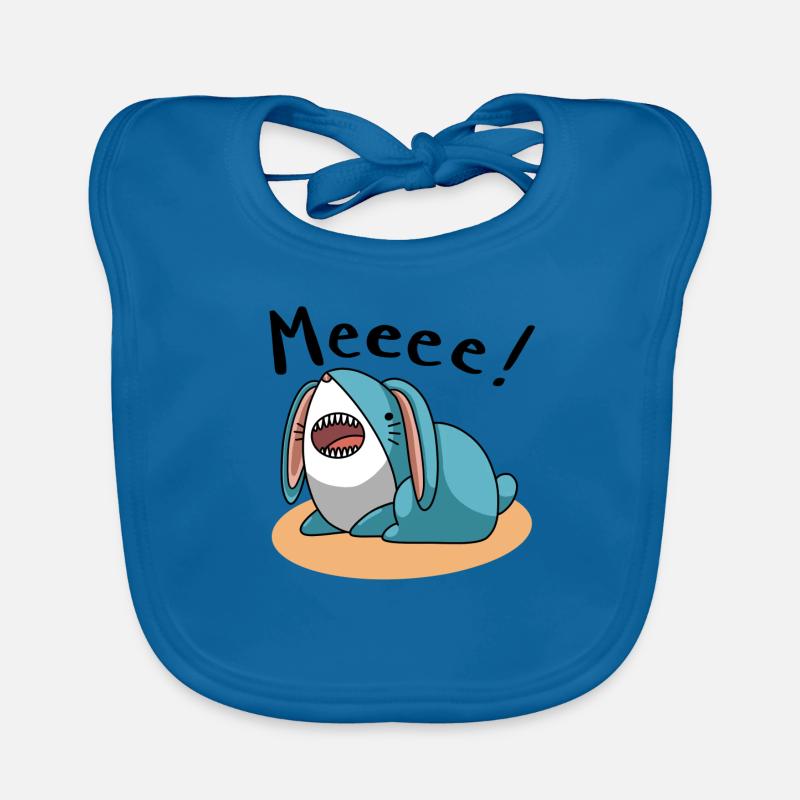 Sharkbunny Meeee - Bavoir bio Bébé - bleu paon