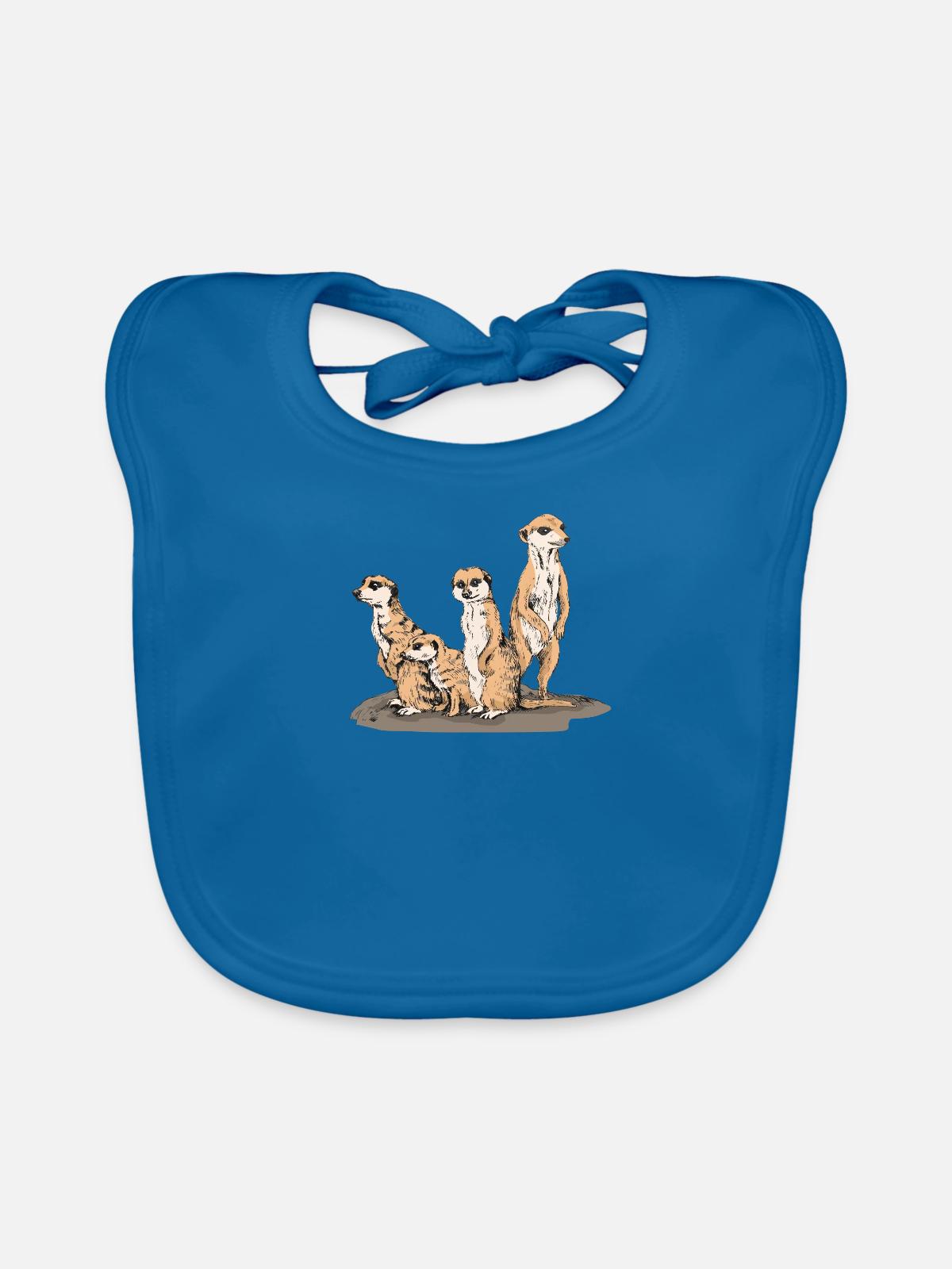 Erdmännchen - Baby Bio-Lätzchen - Pfauenblau - Vorne
