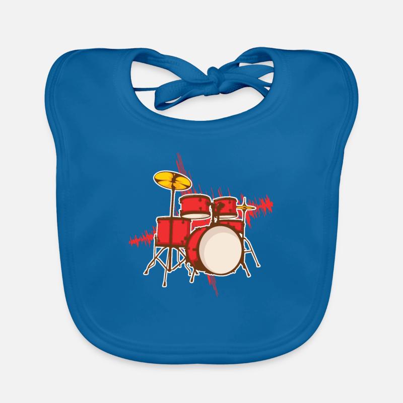 Percussion Percussion, joueur de percussion - Bavoir bio Bébé - bleu paon