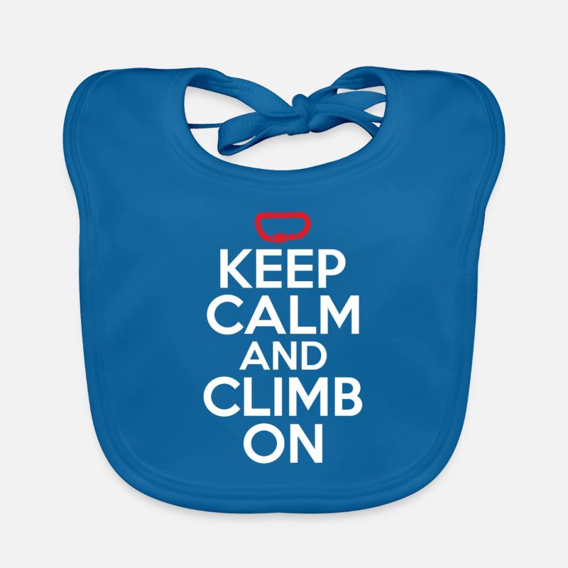 Keep Calm And Climb On Rock Climbing Bouldering Baby Bio-Lätzchen