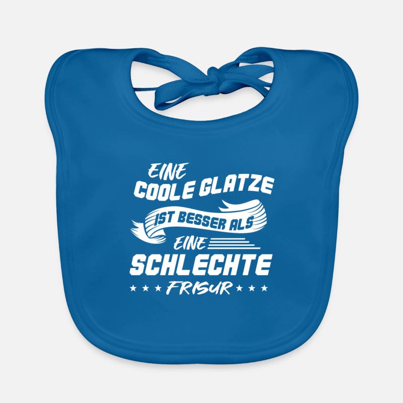 Coole Glatze Glatzkopf Glatzen Haarlos Geschenk Baby Bio-Lätzchen