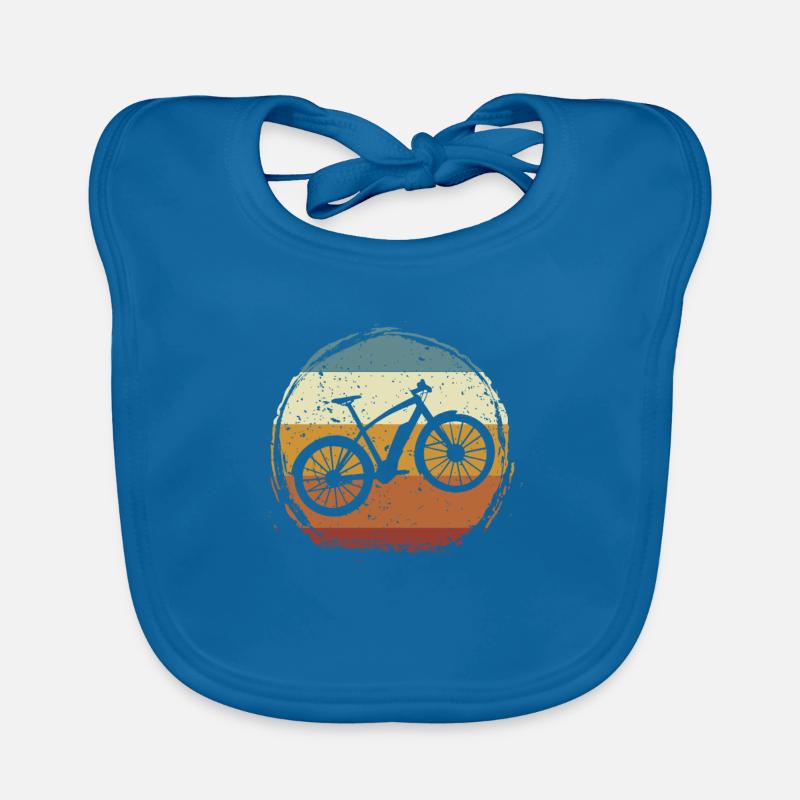 E-Bike, E-MTB, Retro Sunset E-Biker Organic Baby Bibs