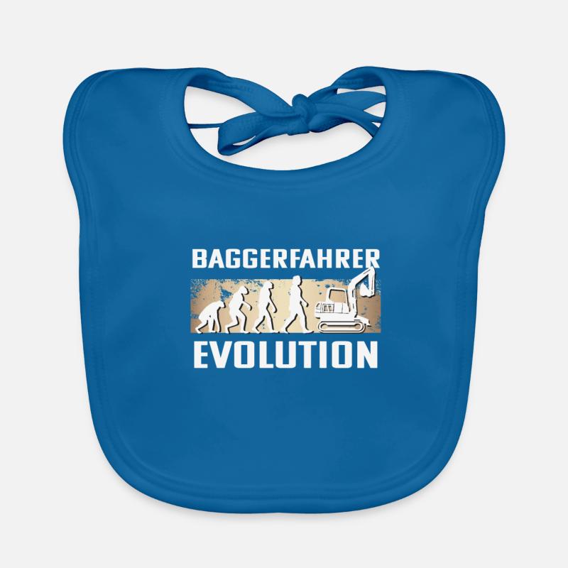 Baggerfahrer Evolution - Baby Bio-Lätzchen - Pfauenblau