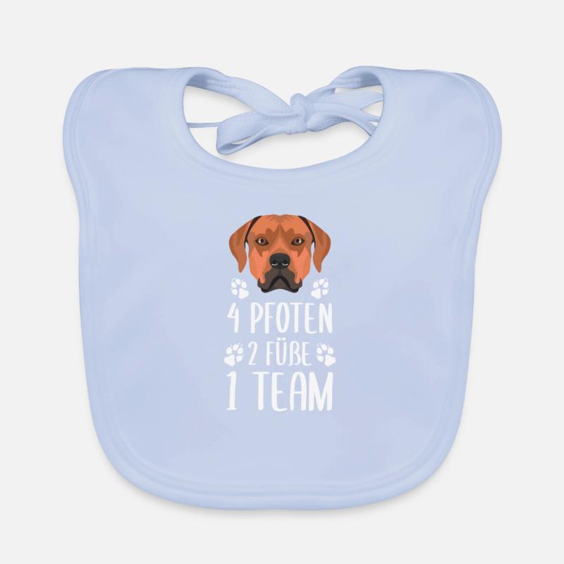 Équipe 4 Pattes 2 Pieds 1, Rhodesian Ridgeback Bavoir bio Bébé