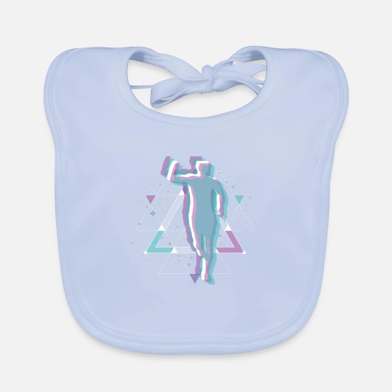 Vaporwave Space Marathon, Trail Running Organic Baby Bibs