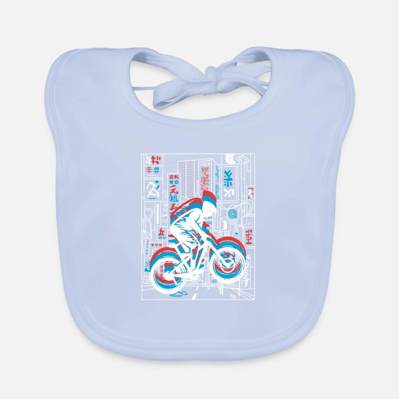 Vaporwave Synthwave Skyline Descente Bavoir bio Bébé