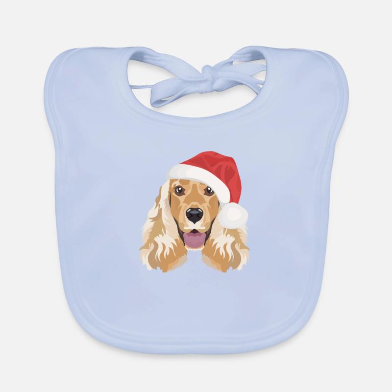 Deutsch Cocker Spaniel Merry Christmas Organic Baby Bibs