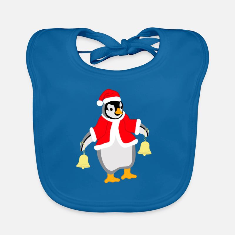 Weihnachtspinguin, Pinguin, Weihnachten, Glocken Baby Bio-Lätzchen