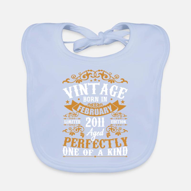 February 2011 Vintage 13th Birthday Gift Organic Baby Bibs