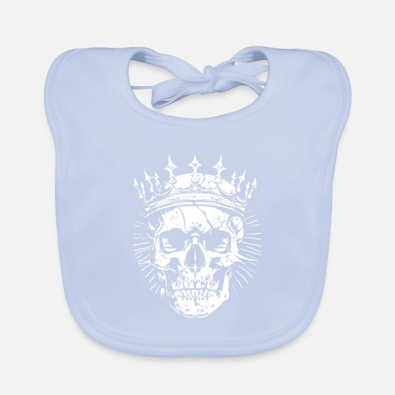 King Skull Skeleton Crown King Organic Baby Bibs