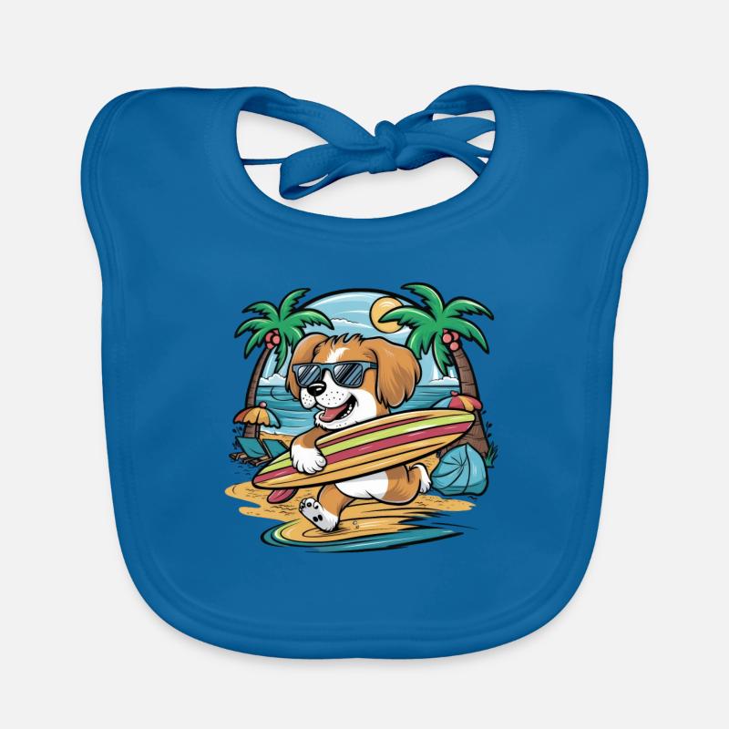 Dessin animé mignon de Lhassa Apso dans le thème des vacances Bavoir bio Bébé