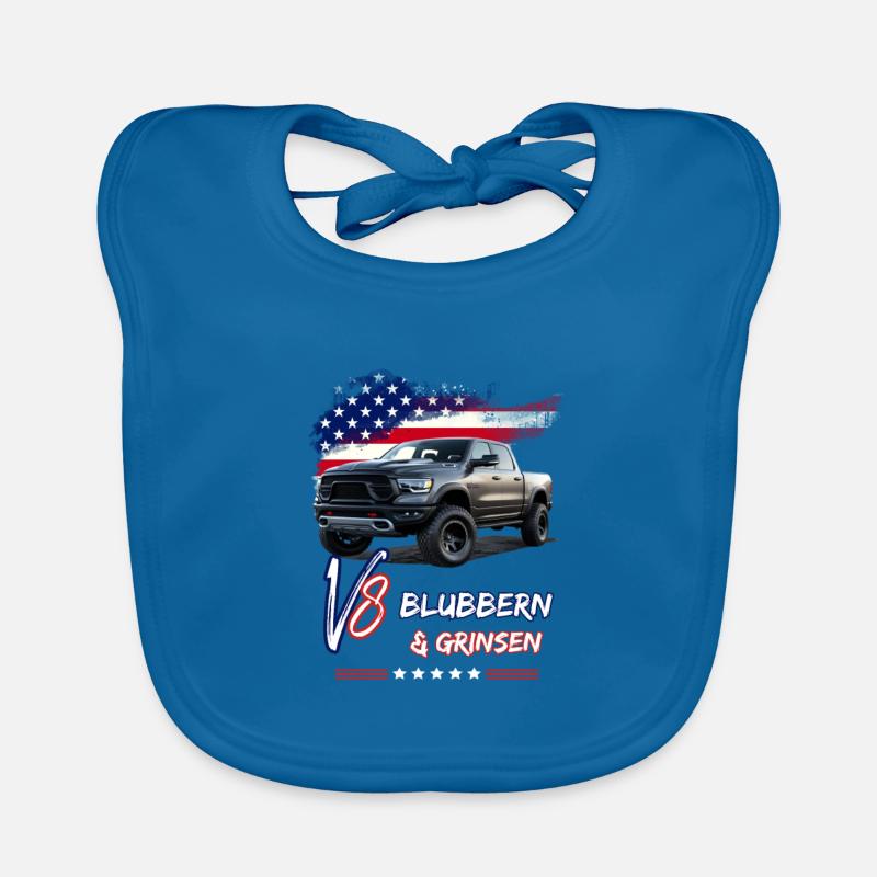 US Pick Up V8 Auto -Blubbern und Grinsen-Pick Up Baby Bio-Lätzchen