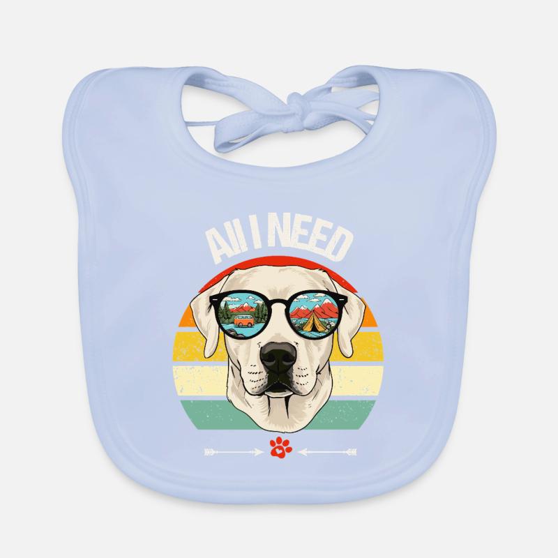 Camping Camper Labrador Hund Campingplatz Caravan Baby Bio-Lätzchen