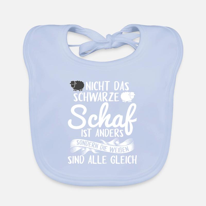 Nicht das schwarze Schaf ist anders Schäfer Baby Bio-Lätzchen