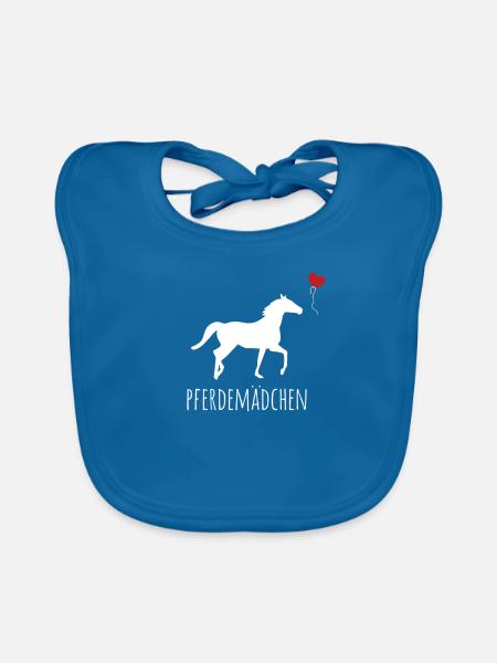 Pferdemädchen Design für ein Pferdemädchen - Baby Bio-Lätzchen - Pfauenblau