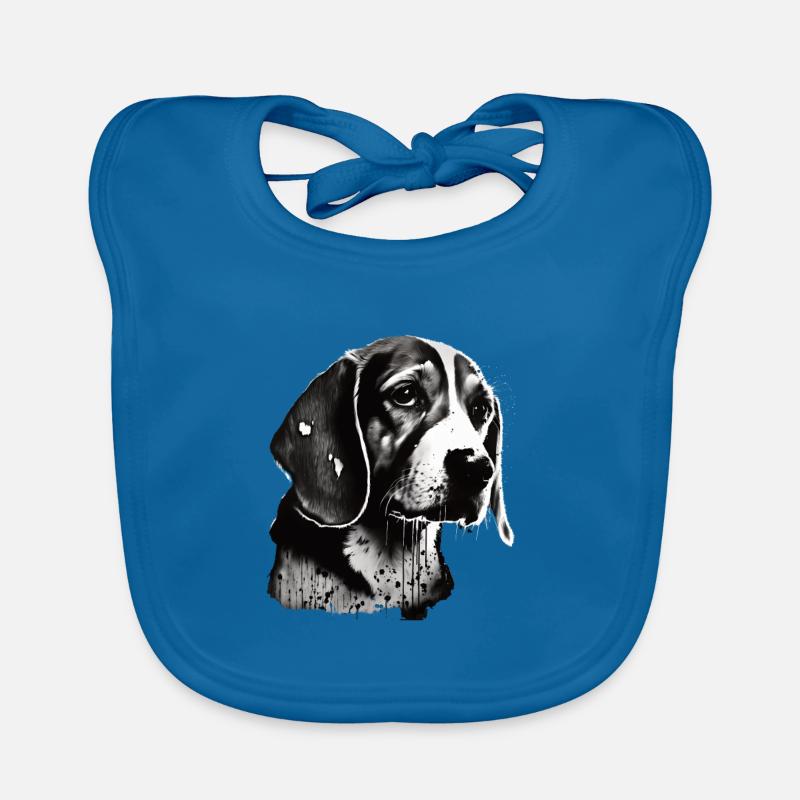 Beagle Image Portrait Organic Baby Bibs