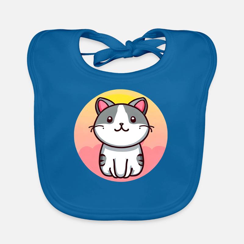 Chat mignon au coucher du soleil Bavoir bio Bébé