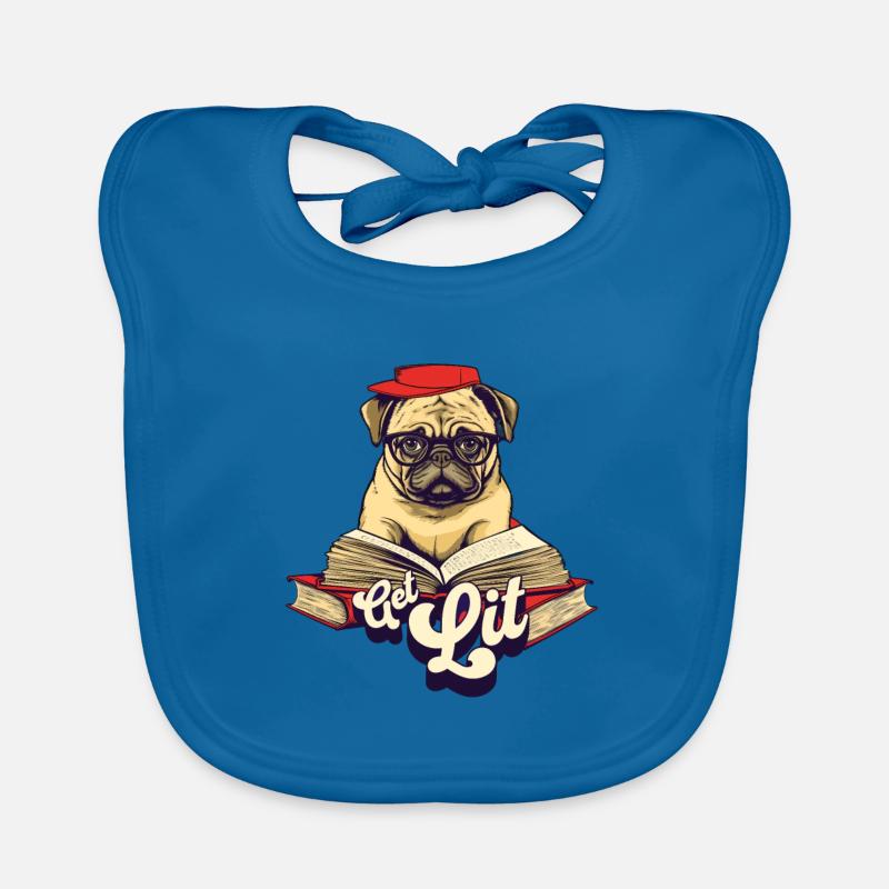 Get Lit Pug Organic Baby Bibs