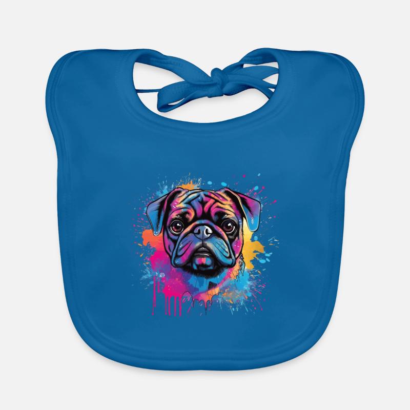 Mops-farbspritzer-design Baby Bio-Lätzchen