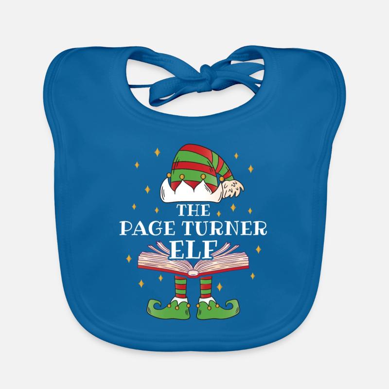 The Page Turner Elf Book Reading Organic Baby Bibs