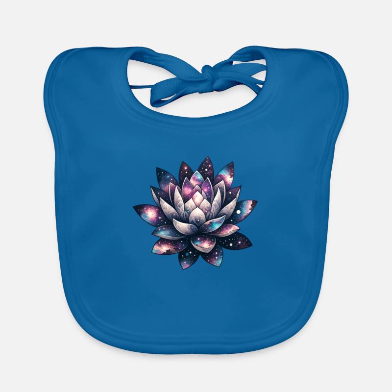Floraison céleste Lotus galactique se déployant Bavoir bio Bébé