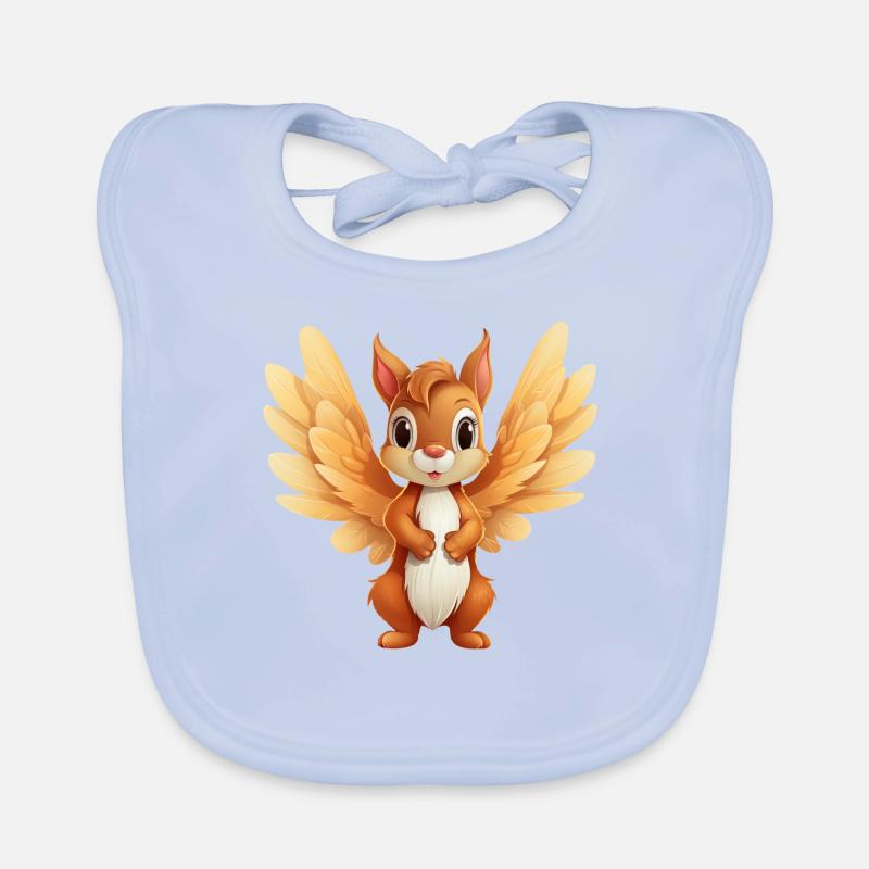 Squirrel Angel - Celestial Animal Design Organic Baby Bibs