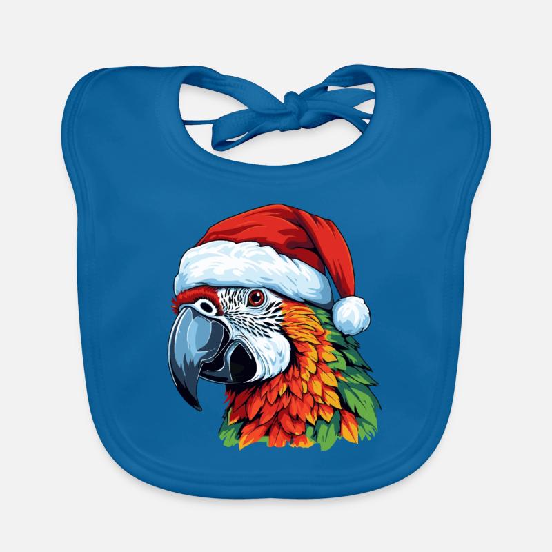 Tête d’animal de Noël perroquet Bavoir bio Bébé