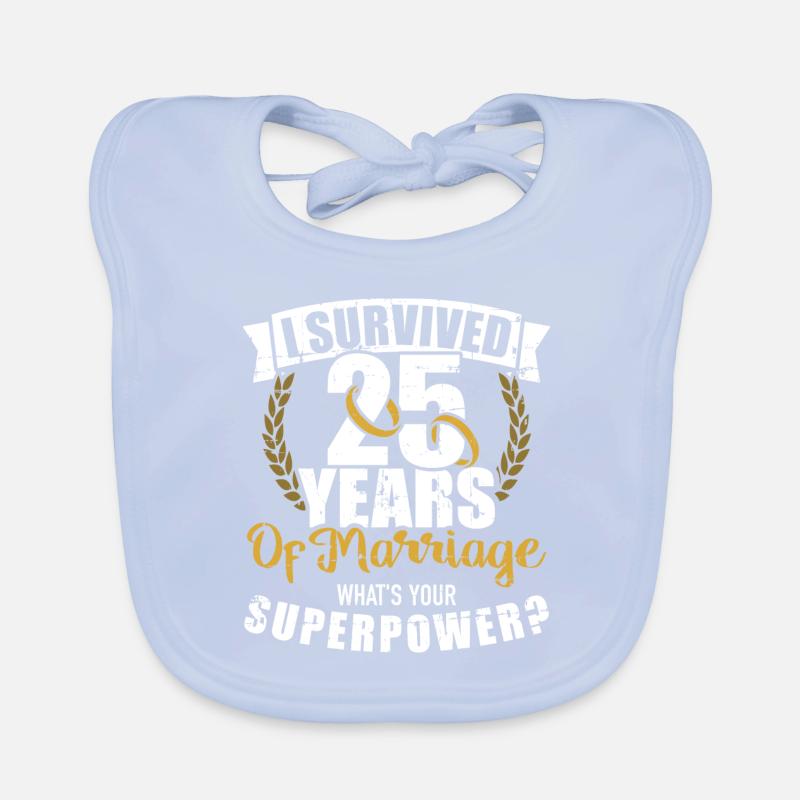 Sølv bryllupsdag Hagesmække af økologisk bomuld