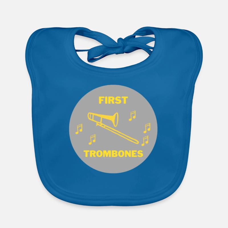 First Trombones - Baby Bio-Lätzchen - Pfauenblau
