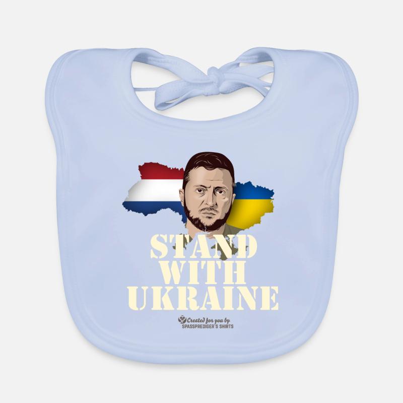 Ukraine Pays-Bas Devise Stand avec l’Ukraine Bavoir bio Bébé