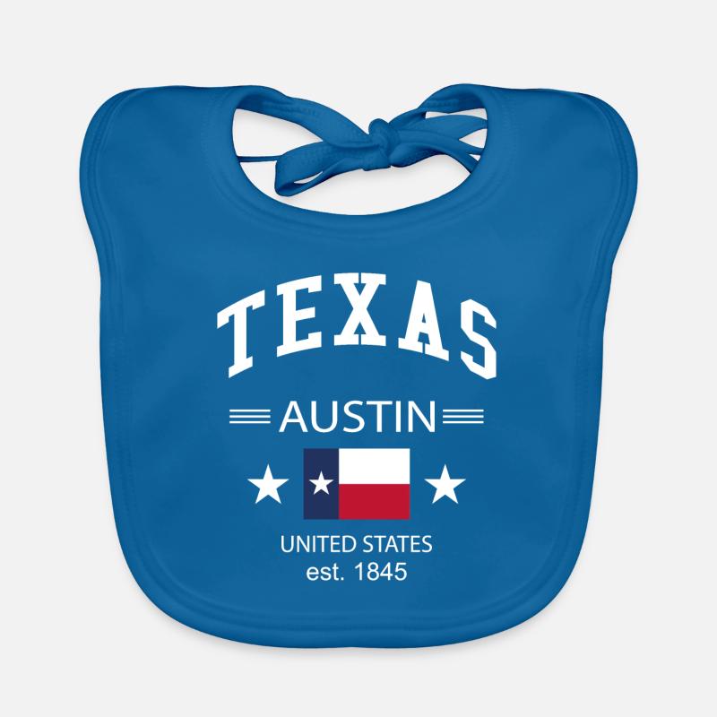 Texas - Bavoir bio Bébé - bleu paon